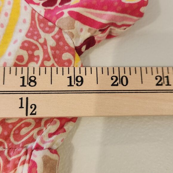 Juicy Couture Pink Henley Floral Paisley Mini Dress Size Large Y2K Feminine - Picture 8 of 11